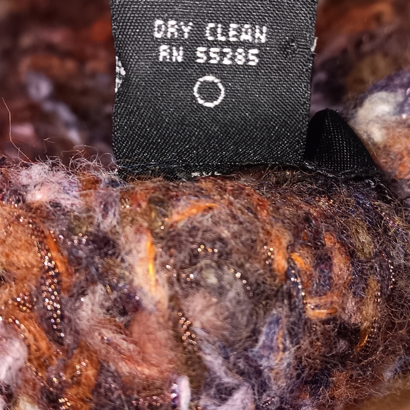 Express Womens Large Y2K Knit Hooded Poncho Open Weave Cable Earthy Metallic - Picture 12 of 15